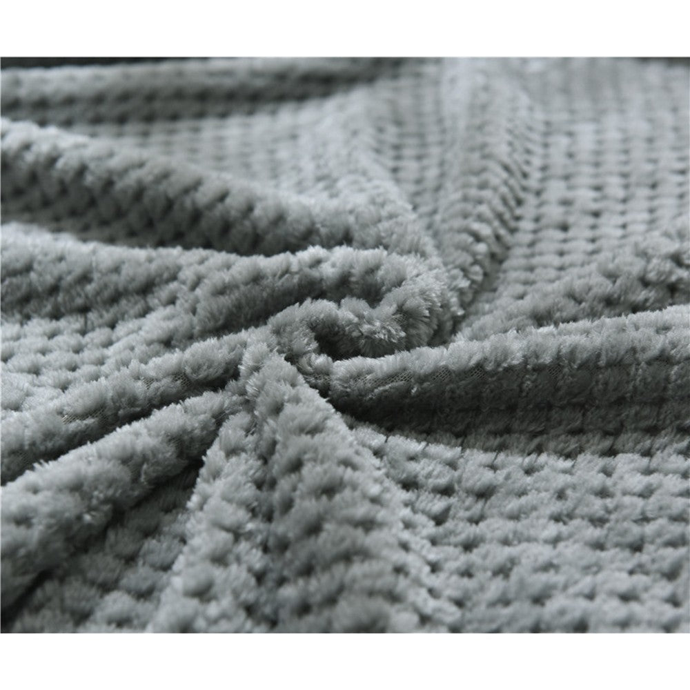 Flannel Fleece Blanket Super Soft Cozy Bed Blanket Sofa Throw Blanket WITHOUT Pillow Case Light Grey