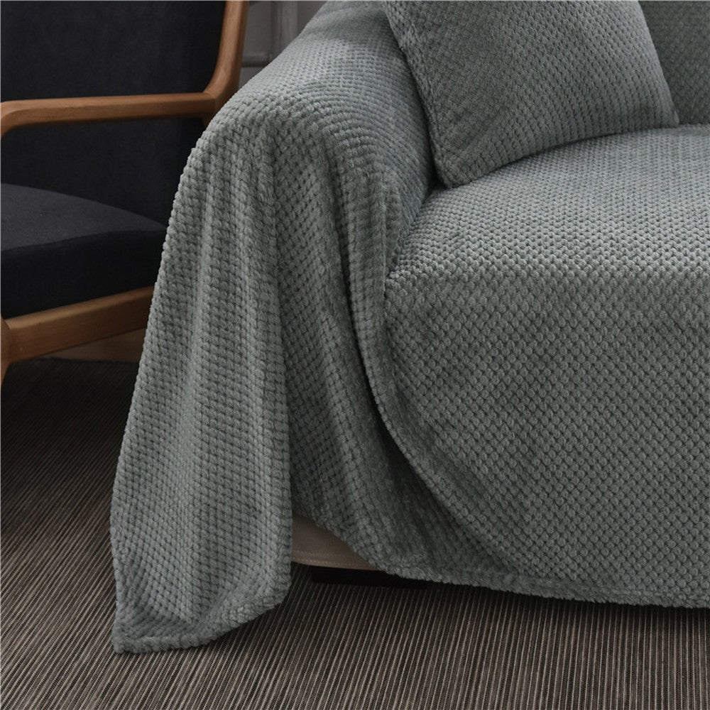 Flannel Fleece Blanket Super Soft Cozy Bed Blanket Sofa Throw Blanket WITHOUT Pillow Case Light Grey