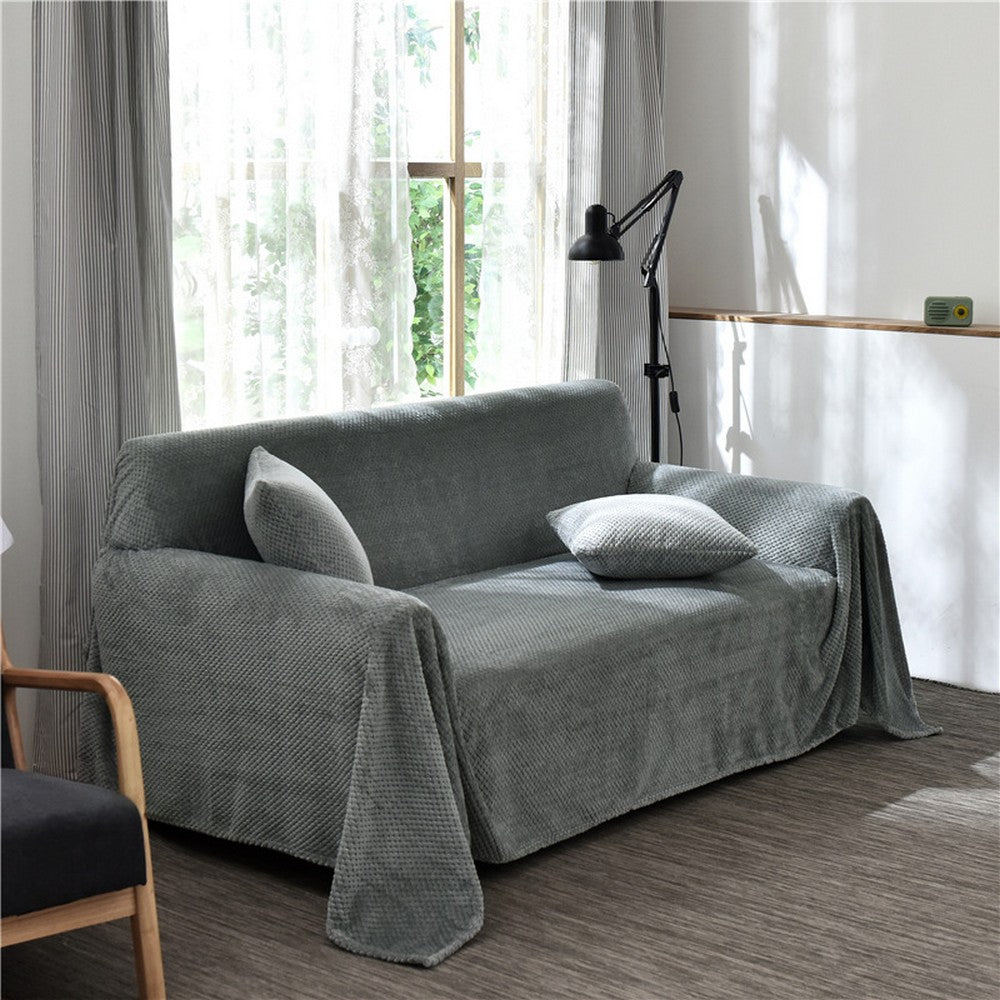 Flannel Fleece Blanket Super Soft Cozy Bed Blanket Sofa Throw Blanket WITHOUT Pillow Case Light Grey