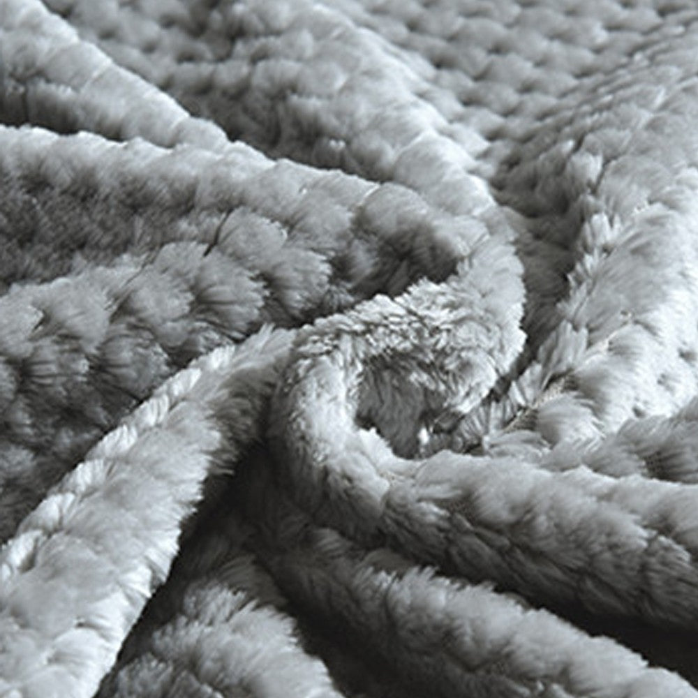 Flannel Fleece Blanket Super Soft Cozy Bed Blanket Sofa Throw Blanket WITHOUT Pillow Case Light Grey
