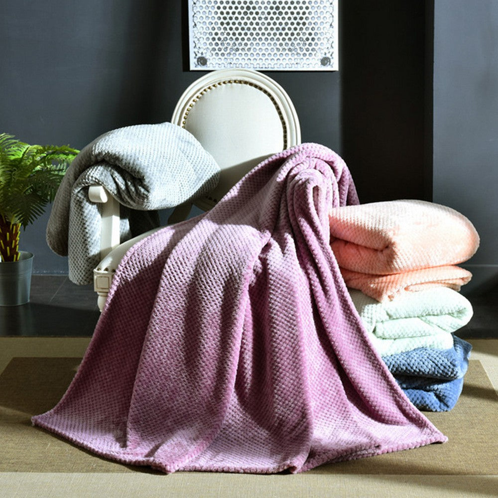 Flannel Fleece Blanket Super Soft Cozy Bed Blanket Sofa Throw Blanket WITHOUT Pillow Case Light Purple