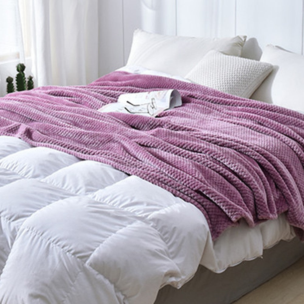 Flannel Fleece Blanket Super Soft Cozy Bed Blanket Sofa Throw Blanket WITHOUT Pillow Case Light Purple