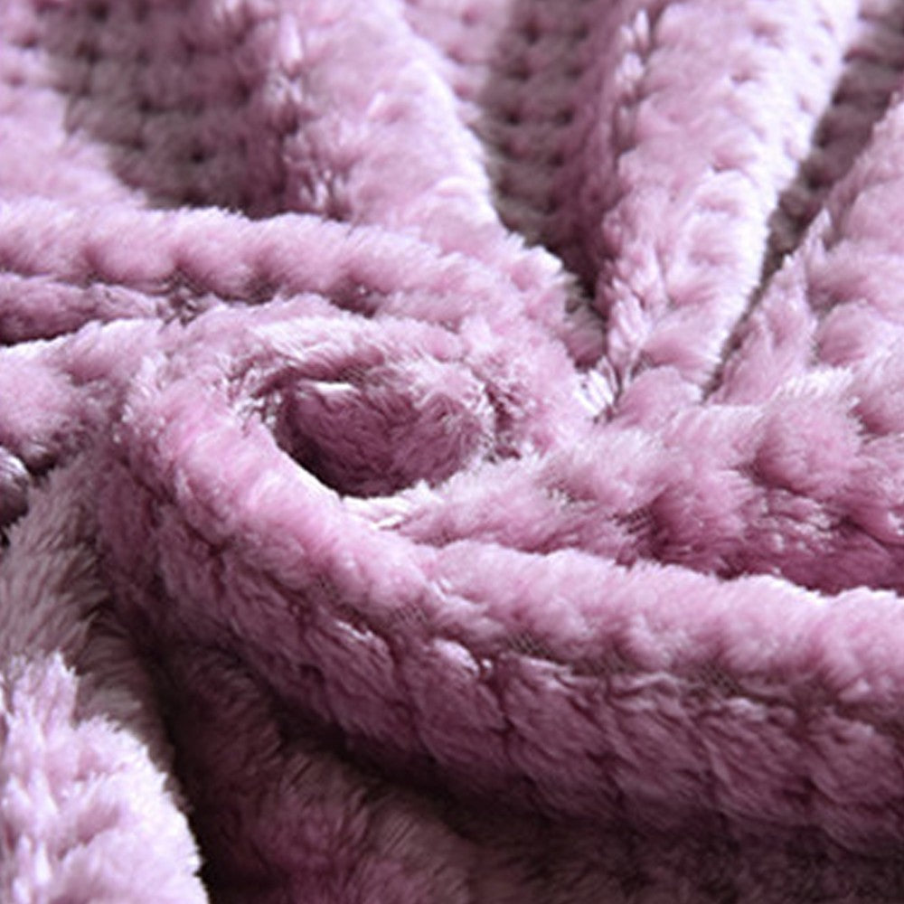 Flannel Fleece Blanket Super Soft Cozy Bed Blanket Sofa Throw Blanket WITHOUT Pillow Case Light Purple