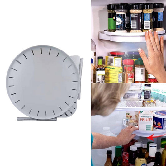 Home Rotating Shelf Spice Bottle Storage Organizer Spinning Corner Shelf Storage Rack with Drainage Slots for Bathroom Kitchen Bedroom