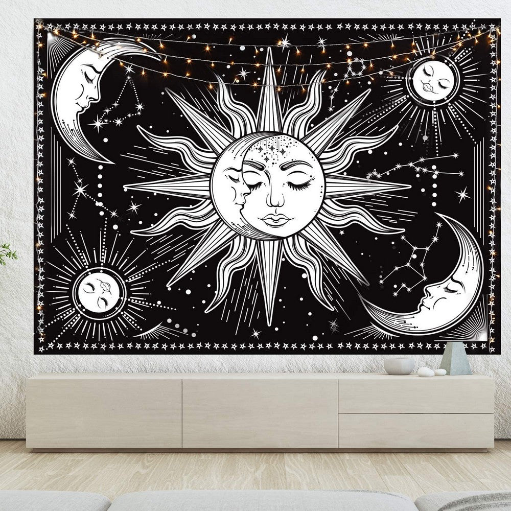 Sun and Moon Tapestry Wall Hanging Tapestry Beach Blanket Home Decor for Bedroom Living Room Dorm Decor Style 2