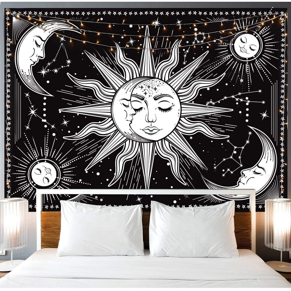 Sun and Moon Tapestry Wall Hanging Tapestry Beach Blanket Home Decor for Bedroom Living Room Dorm Decor Style 2