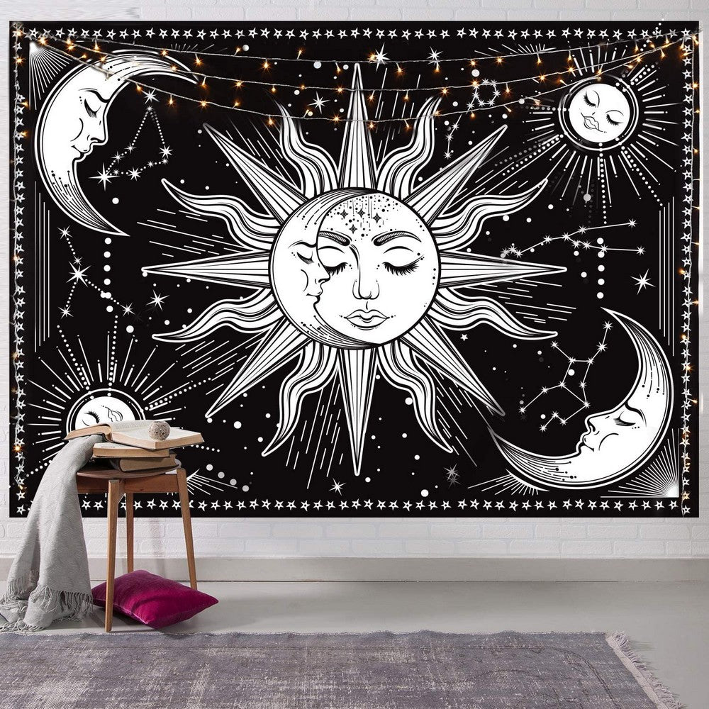 Sun and Moon Tapestry Wall Hanging Tapestry Beach Blanket Home Decor for Bedroom Living Room Dorm Decor Style 2