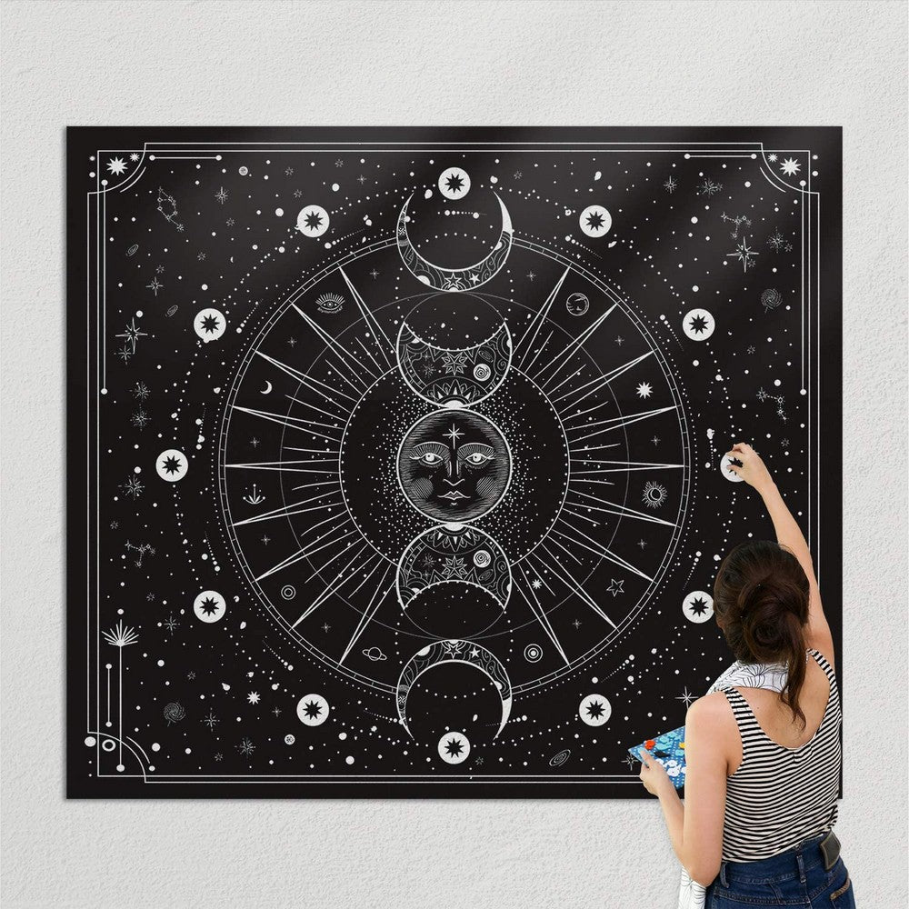 Sun and Moon Tapestry Wall Hanging Tapestry Beach Blanket Home Decor for Bedroom Living Room Dorm Decor Style 3