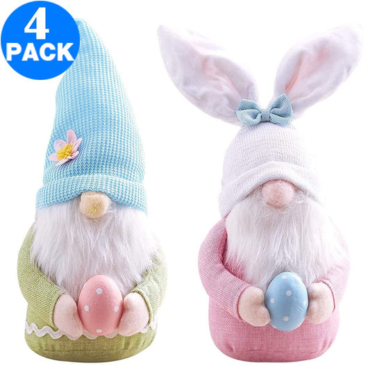 4 X Home Easter Decorations Ornaments Gnome Faceless Doll  for Kids