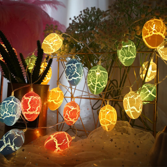 2 Modes 20LED Easter Decoration Lights Battery Operated Egg String Lights Home Fairy Lights Festival Party Lamps