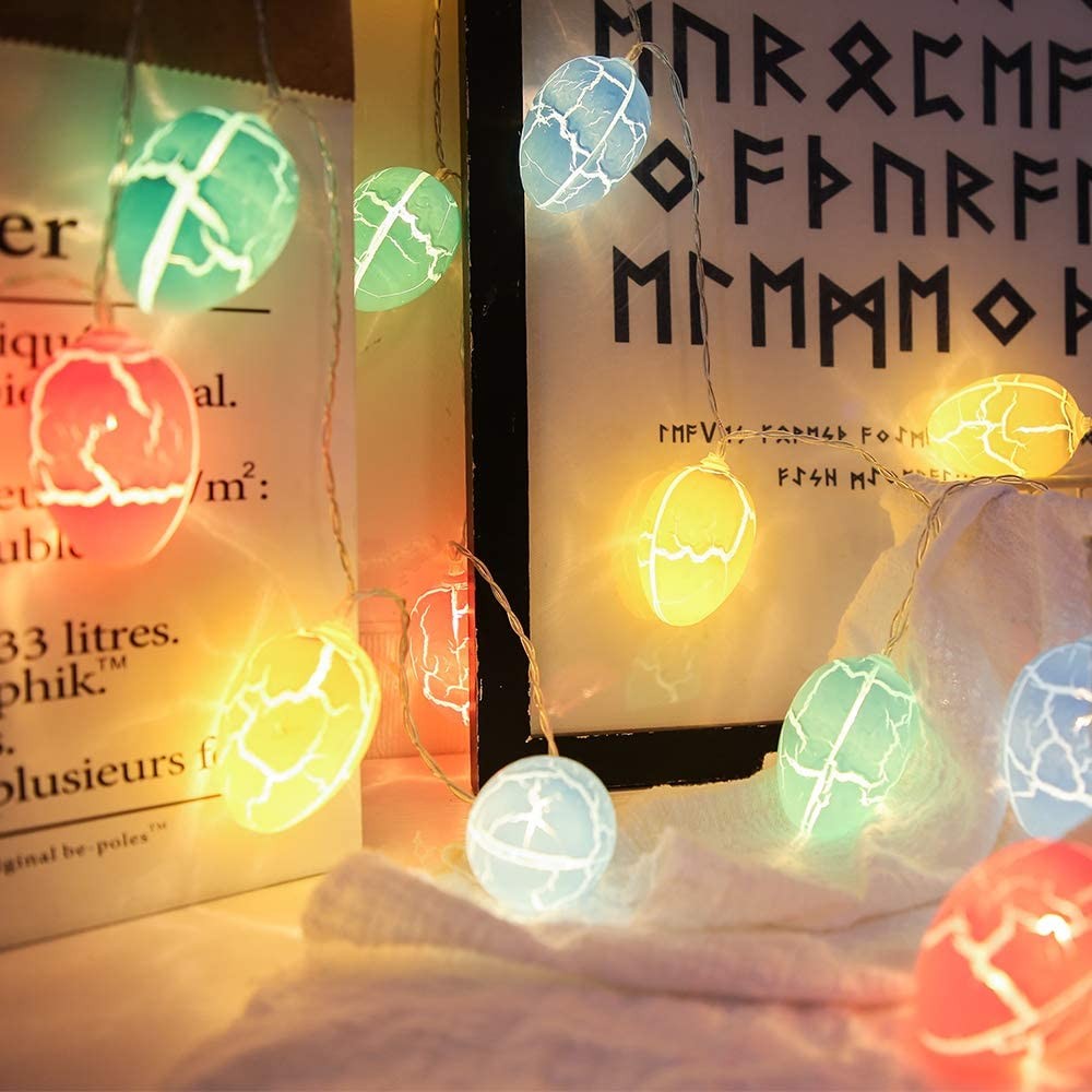 2 Modes 20LED Easter Decoration Lights Battery Operated Egg String Lights Home Fairy Lights Festival Party Lamps