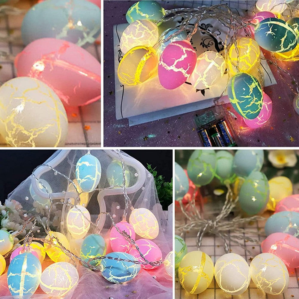 4 Pack 2 Modes 20LED Easter Decoration Lights Battery Operated Egg String Lights Home Fairy Lights Festival Party Lamps