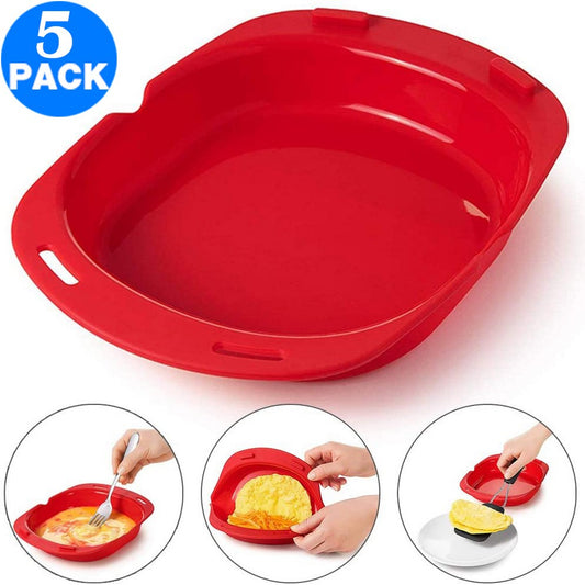 5 X Kitchen Microwave Oven Omelette Maker Non Stick Silicone Egg Maker Egg Roll Making Tool