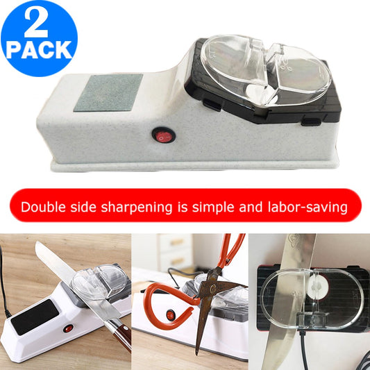 2 X USB Electric Knife Sharpener Kitchen Knives Sharpening System Quickly Sharpening Tool