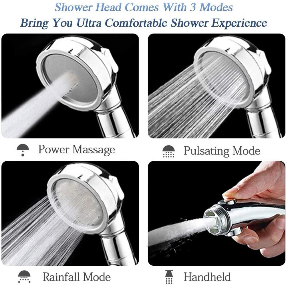 2 X Multifunction 3 Spray Settings Hight Pressure Handheld Shower Head Sprays with On Off Switch