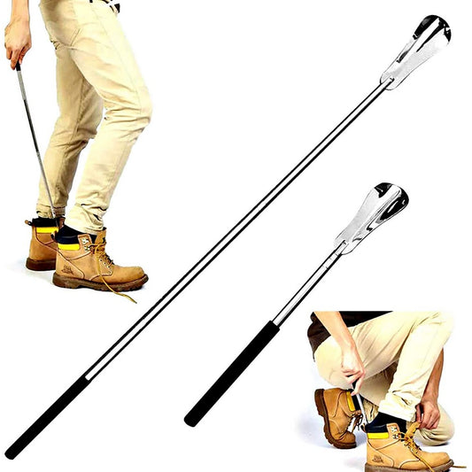 2 X Extendable Shoe Lifter Adjustable Length Stainless Steel Shoe Spoon for Elders Pregnant Woman