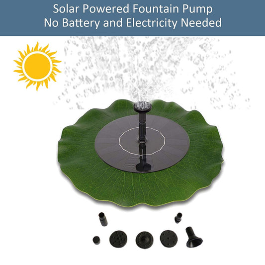 Garden Green Lotus Leaf Solar Power Fountain Water Pump Home Pond Decoration