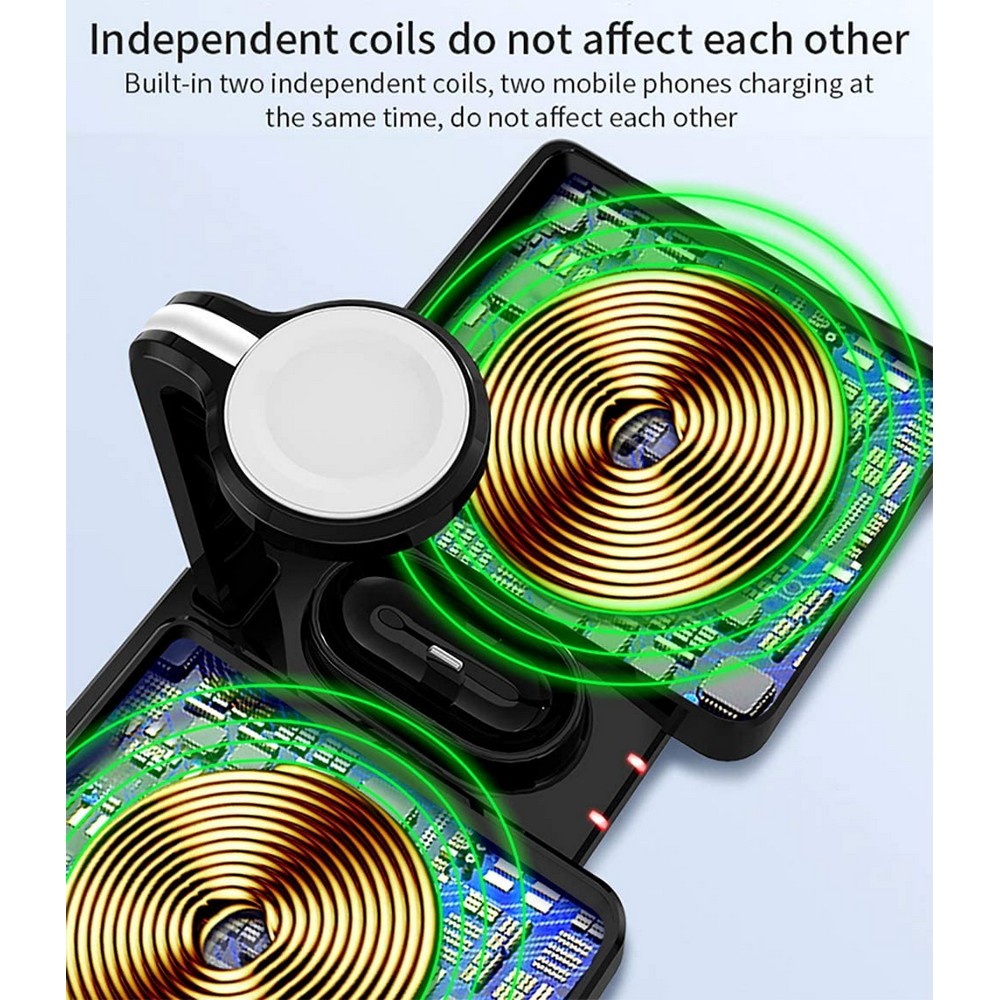 4 In 1 Wireless Charging Stand Wireless Charger Dock for iPhone Android Apple Watch AirPods