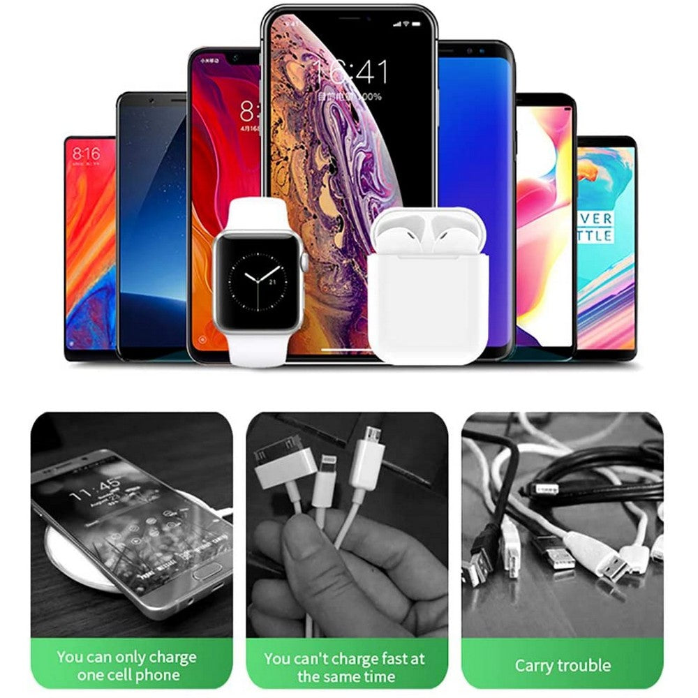 4 In 1 Wireless Charging Stand Wireless Charger Dock for iPhone Android Apple Watch AirPods