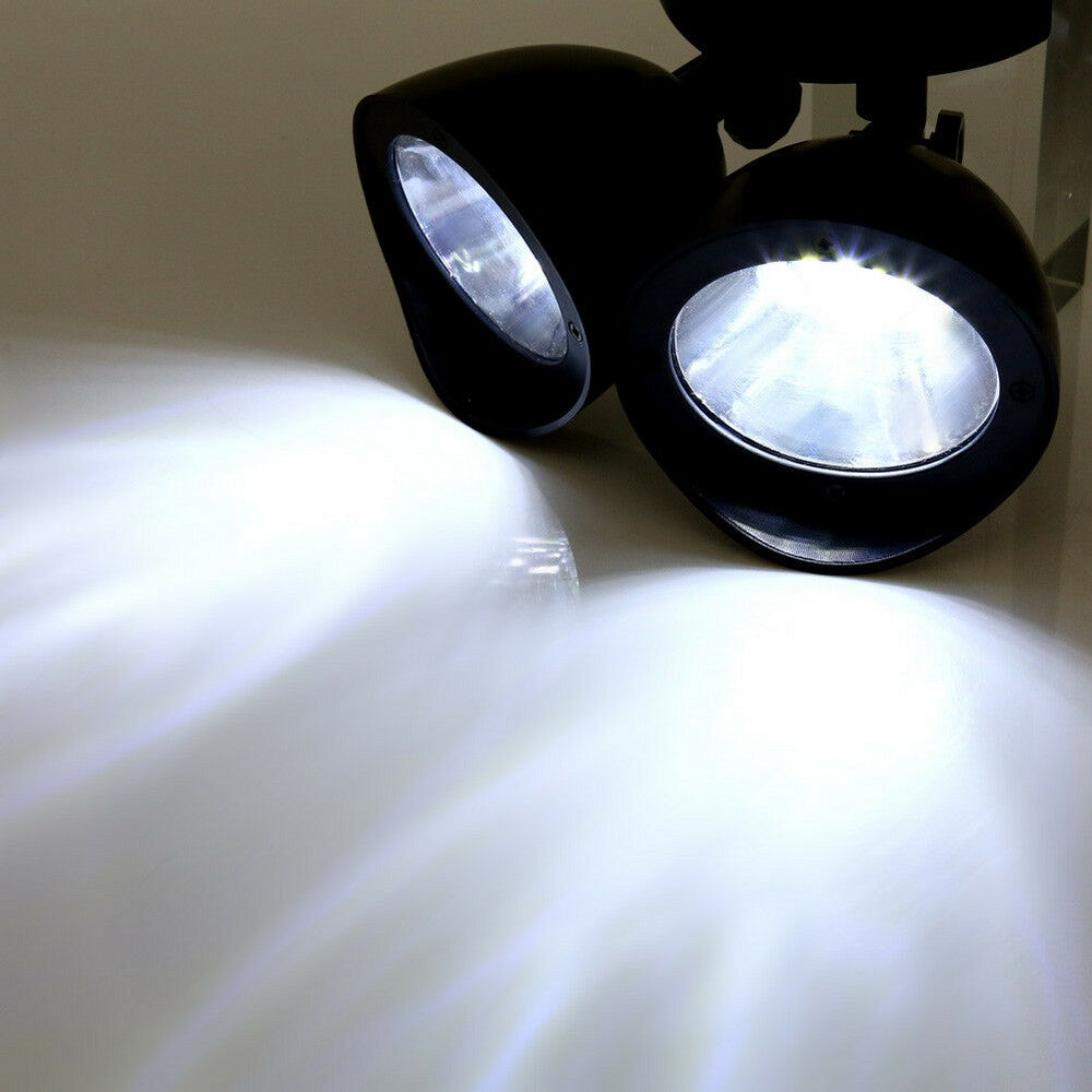 22 LED Outdoor Solar Powered Dual Heads Light Flood Lamp Security Garden Motion Sensor Light