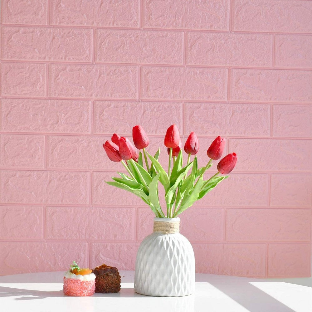 10 X Artificial Red Tulip Flower Bouquet Home Office Wedding Decoration Photography Props