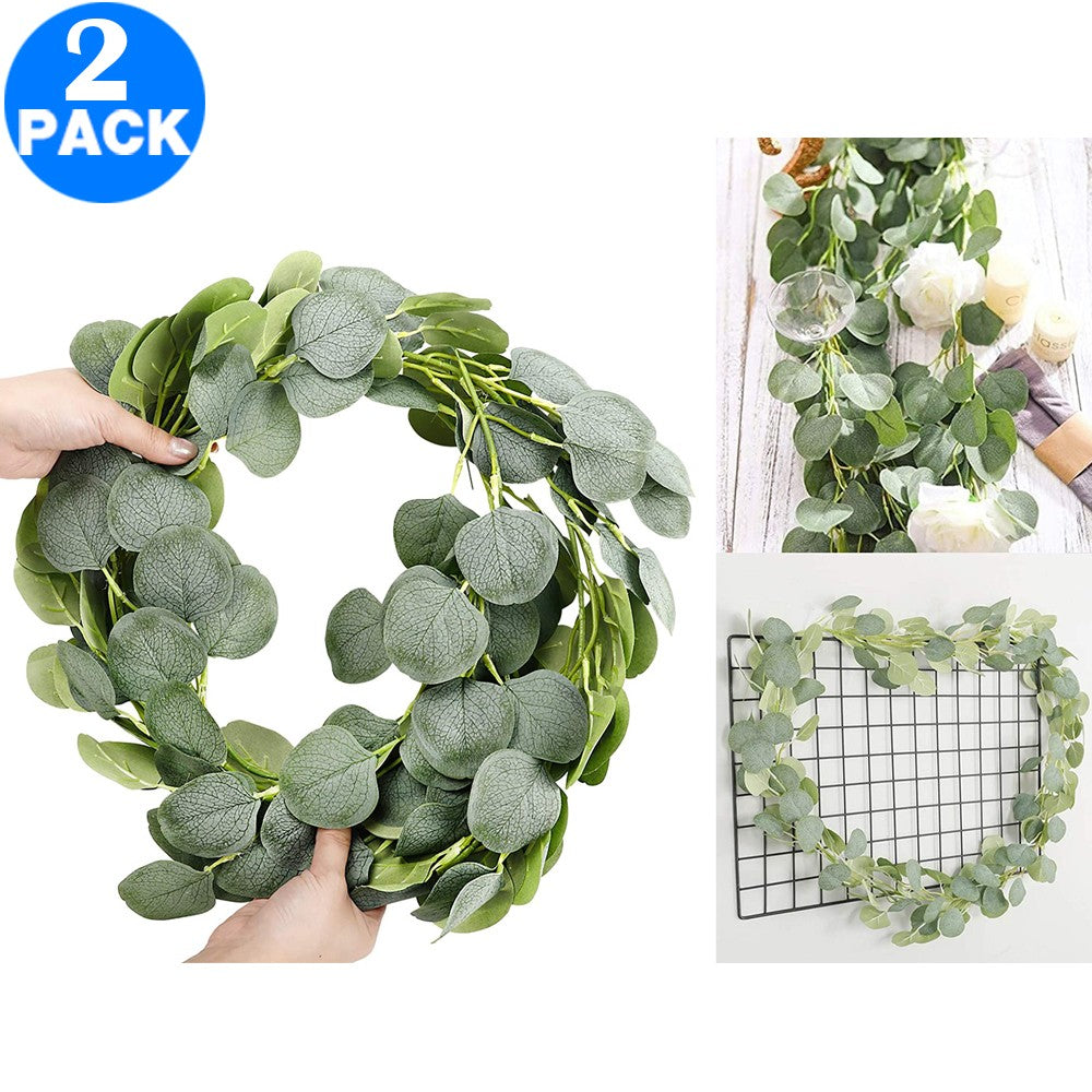 2 X Artificial Greenery Leaves Vines Plants Home Office Wedding Decoration Photography Props Style 1