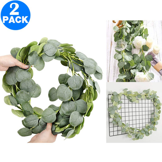 2 X Artificial Greenery Leaves Vines Plants Home Office Wedding Decoration Photography Props Style 1