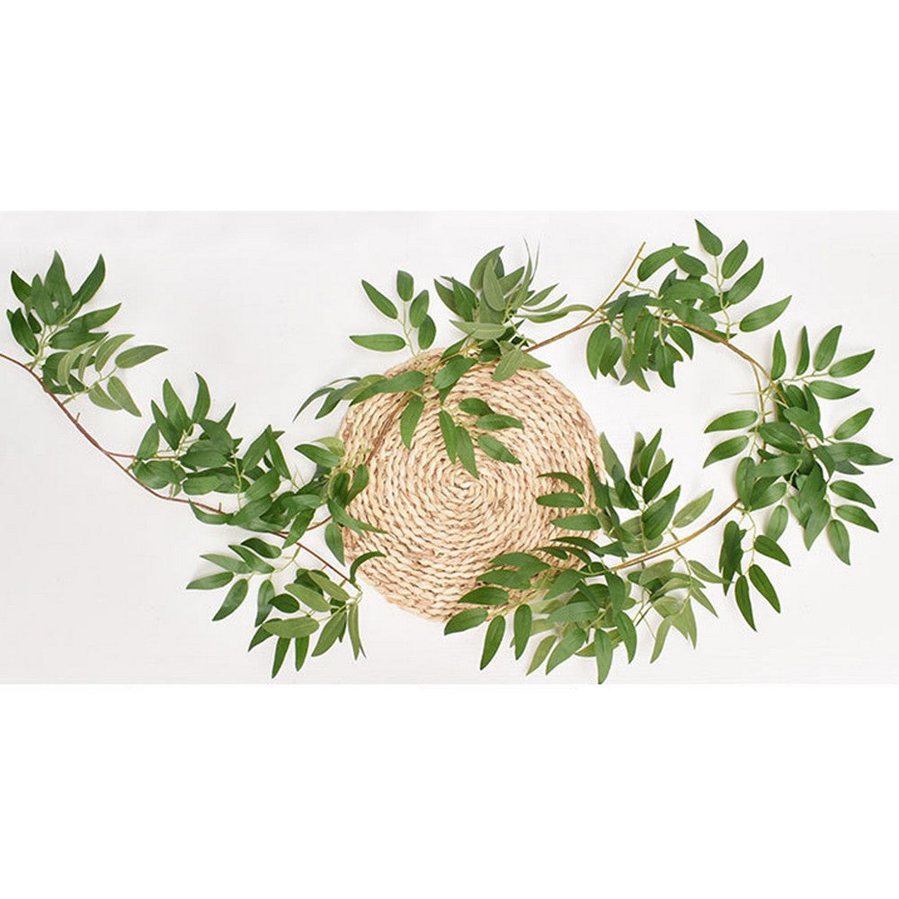 Artificial Greenery Leaves Vines Plants Home Office Wedding Decoration Photography Props Style 2 Green