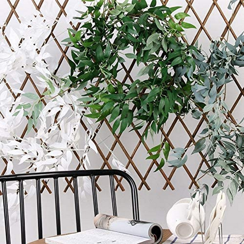 2 X Artificial Greenery Leaves Vines Plants Home Office Wedding Decoration Photography Props Style 2 Green