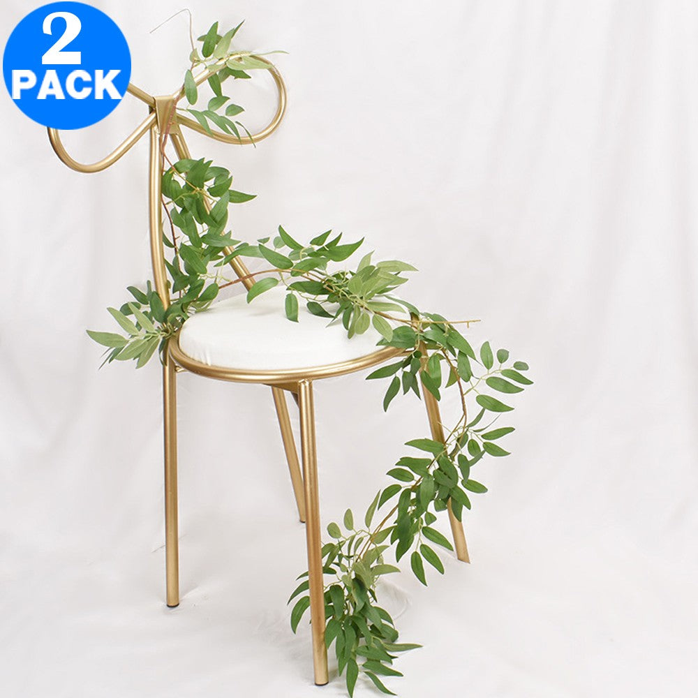 2 X Artificial Greenery Leaves Vines Plants Home Office Wedding Decoration Photography Props Style 2 Green