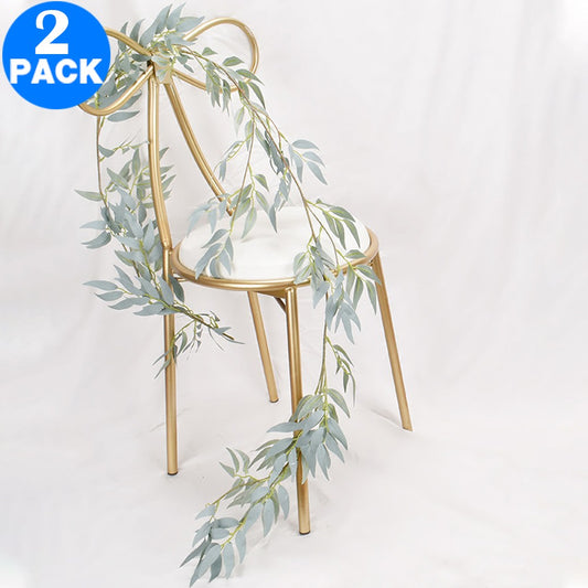 2 X Artificial Greenery Leaves Vines Plants Home Office Wedding Decoration Photography Props Style 2 Grey