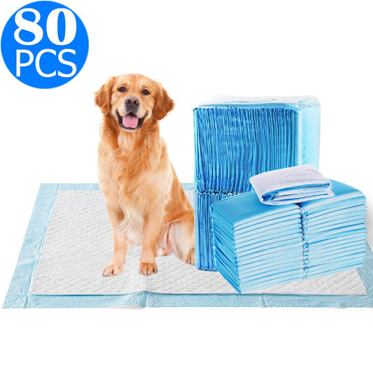 80PCS 60x60cm Absorbent Puppy Dog Pet Training Pads Cat Indoor Toilet Mats