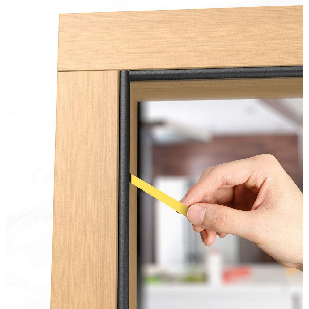 2 Rolls 5M D Type Door Weather Stripping Window Seal Strips Self Adhisive Gap Blockers Black