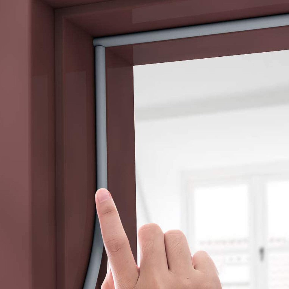 2 Rolls 5M D Type Door Weather Stripping Window Seal Strips Self Adhisive Gap Blockers Grey