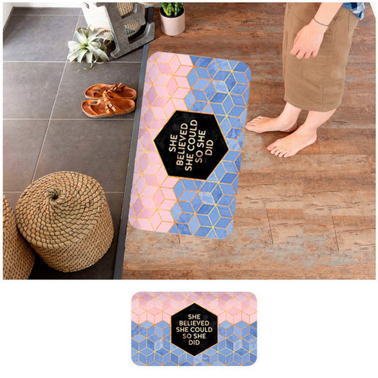 45X75CM Non-Slip Waterproof Kitchen Mat Home Floor Rug Door Carpet Oil-proof Mat Style 1