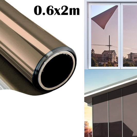 1 X 2M One Way Window Film Mirror Effect Tint Glass Cover Daytime Privacy Protecting Film Brown