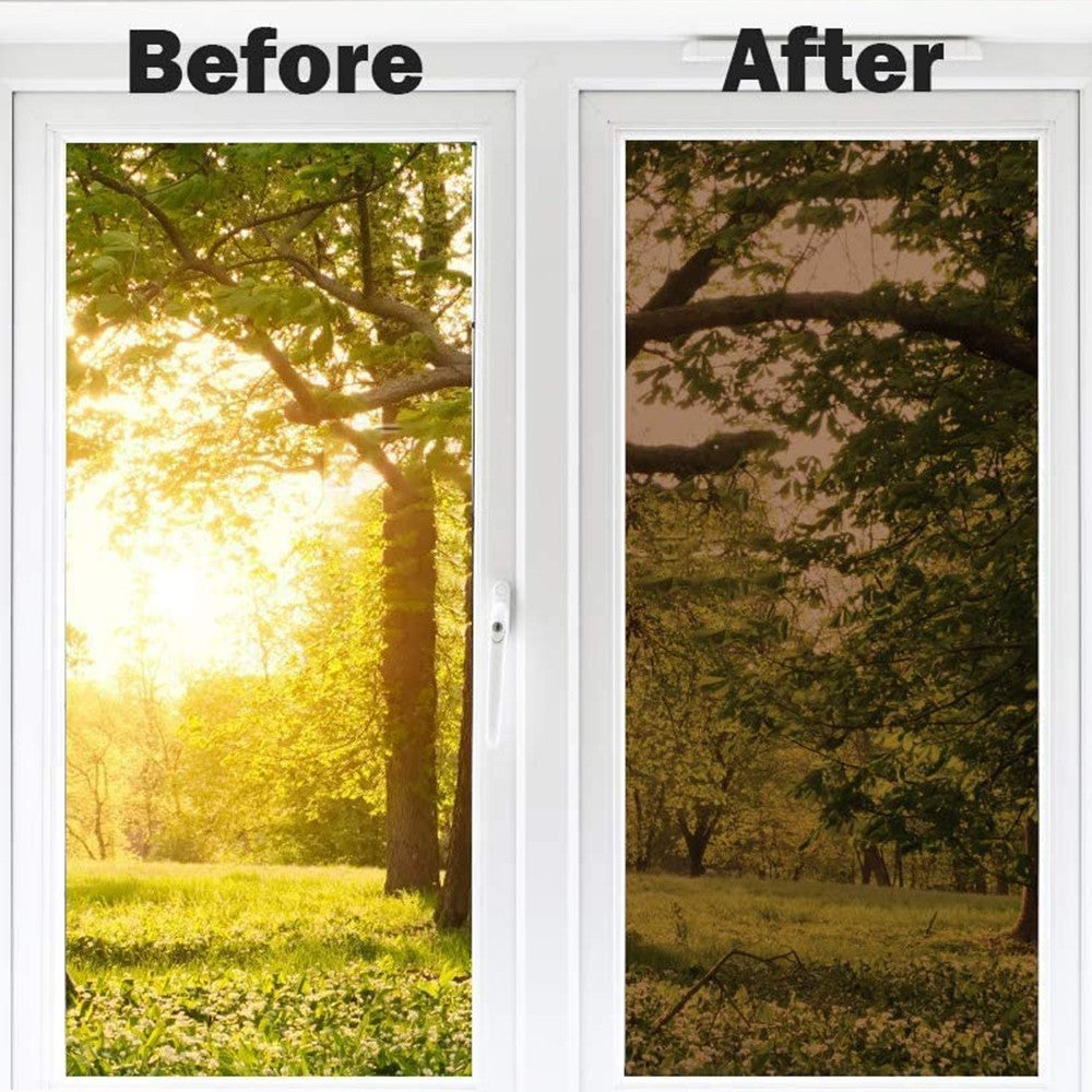 1 X 5M One Way Window Film Mirror Effect Tint Glass Cover Daytime Privacy Protecting Film Brown