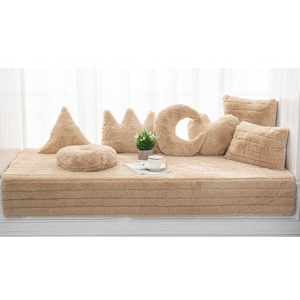 70x150CM Plush Bay Window Seat Cover Windowsill Balcony Area Seat Pad Window Bench Couch Covers Sofa Mat Camel WITHOUT PILLOWCASE