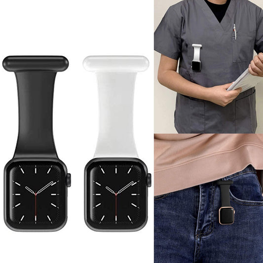 2 X Silicone Replacement Watch Band Pin On Brooch Watch Band for Apple Watch 38mm 40mm Black White