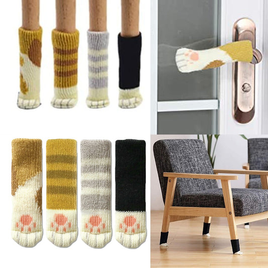 16PCS Cat Paw Design Chair Socks Chair Leg Protectors Table Leg Sleeves Floor Protectors Furniture Socks Chair Leg Covers Designed for Cat Lovers
