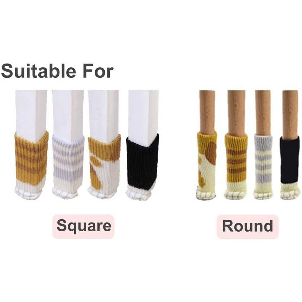 16PCS Cat Paw Design Chair Socks Chair Leg Protectors Table Leg Sleeves Floor Protectors Furniture Socks Chair Leg Covers Designed for Cat Lovers