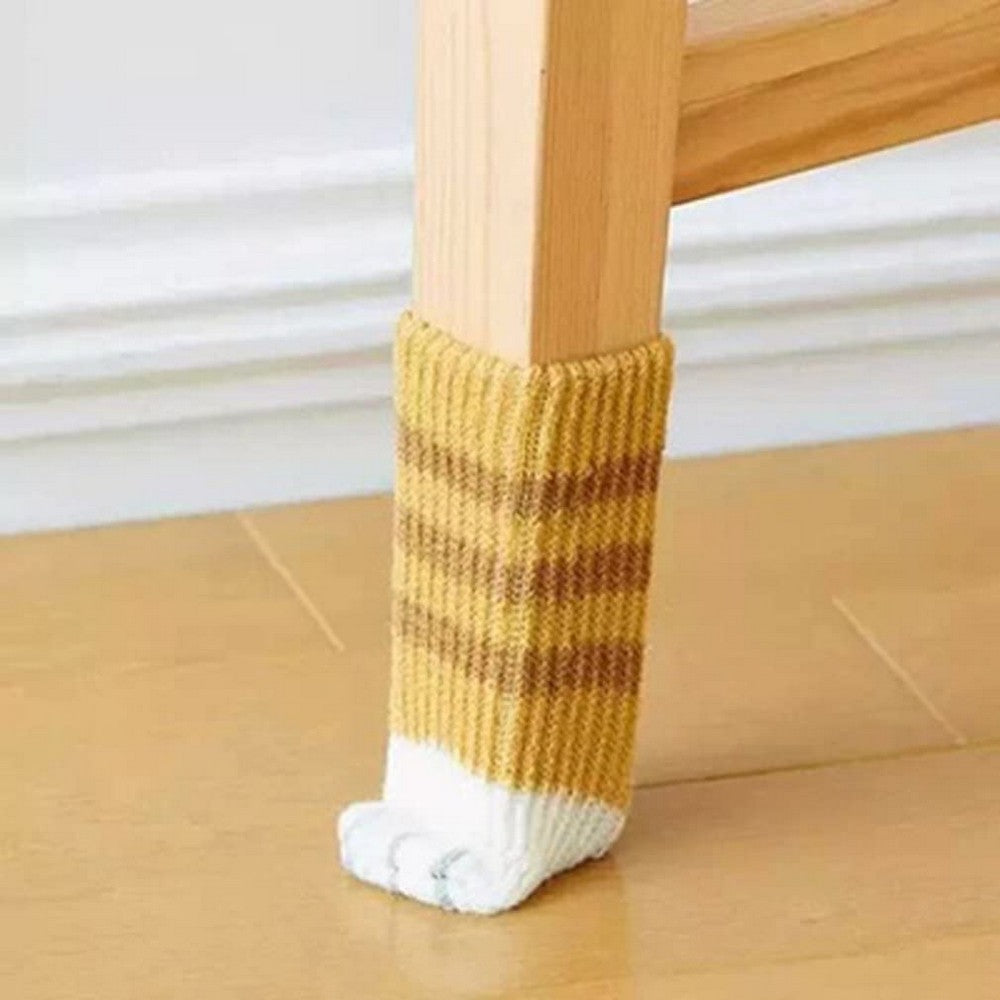 16PCS Cat Paw Design Chair Socks Chair Leg Protectors Table Leg Sleeves Floor Protectors Furniture Socks Chair Leg Covers Designed for Cat Lovers