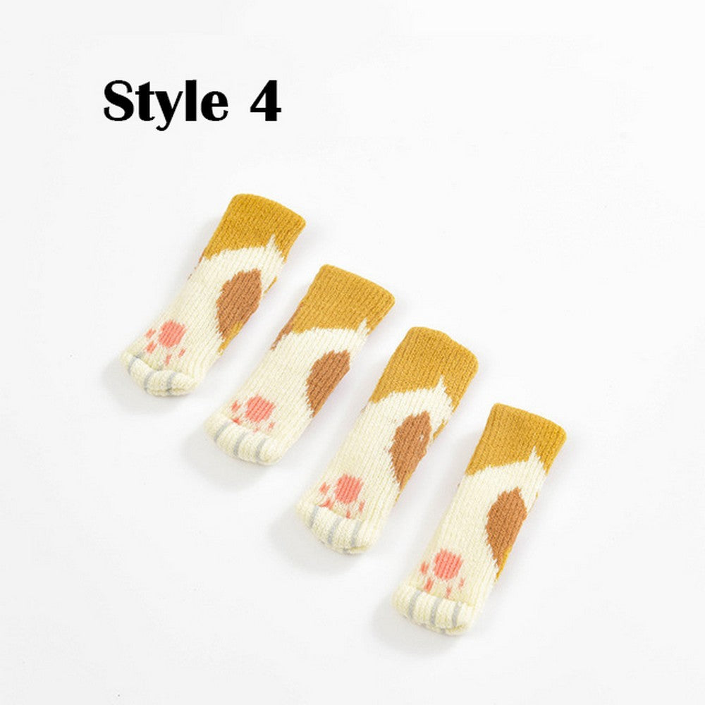 16PCS Cat Paw Design Chair Socks Chair Leg Protectors Table Leg Sleeves Floor Protectors Furniture Socks Chair Leg Covers Designed for Cat Lovers