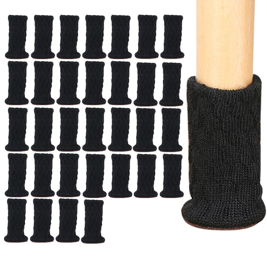 32PCS Chair Socks Chair Leg Protectors Table Leg Sleeves Floor Protectors Furniture Socks Chair Leg Covers Black