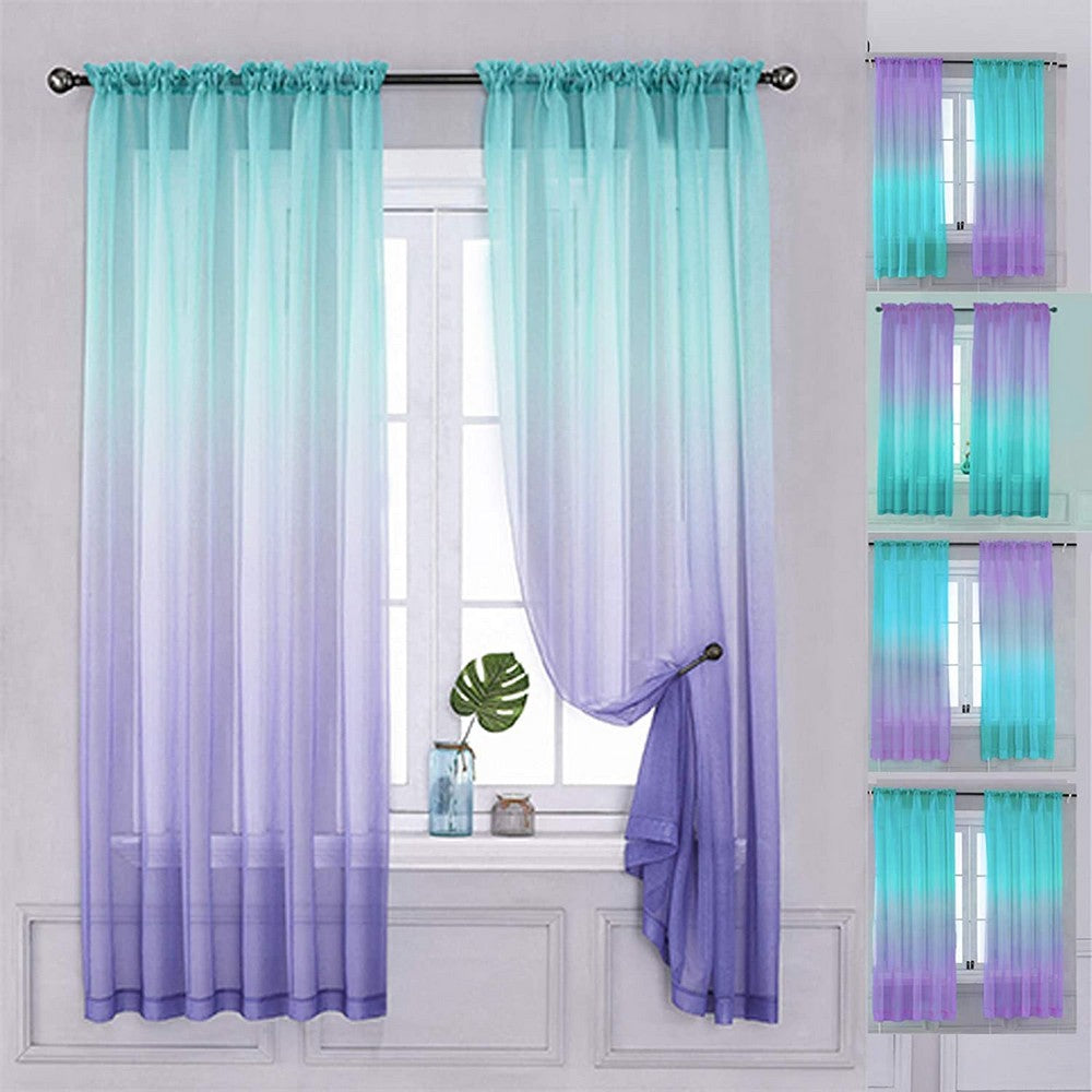 1.32x1.83M Multiple Installation Ways Semi Sheer Curtains Home Decorations for Bedroom Living Room Set of 2 Drape Panels Style 1