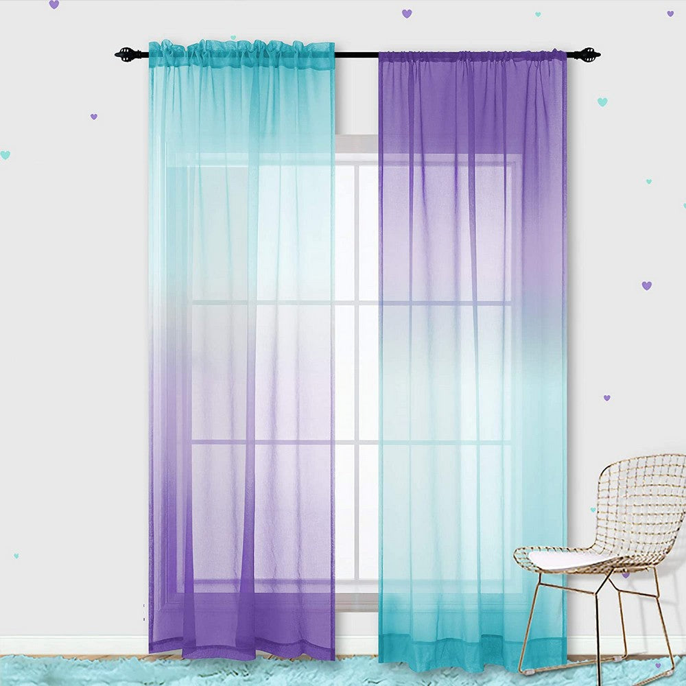 1.32x1.83M Multiple Installation Ways Semi Sheer Curtains Home Decorations for Bedroom Living Room Set of 2 Drape Panels Style 1
