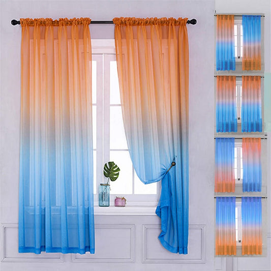 1.32x1.83M Multiple Installation Ways Semi Sheer Curtains Home Decorations for Bedroom Living Room Set of 2 Drape Panels Style 2