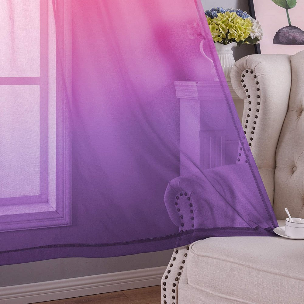 1.32x2.14M Multiple Installation Ways Semi Sheer Curtains Home Decorations for Bedroom Living Room Set of 2 Drape Panels Style 4