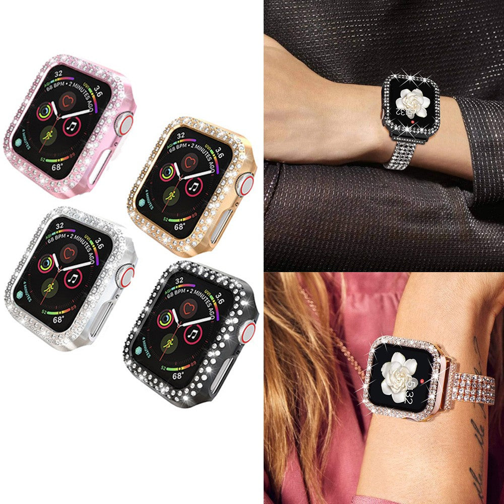 4 X Bling Rhinestone Design Watch Cases Protective Cover Watch Caps for iWatch  Compatible for Apple Watch 40mm