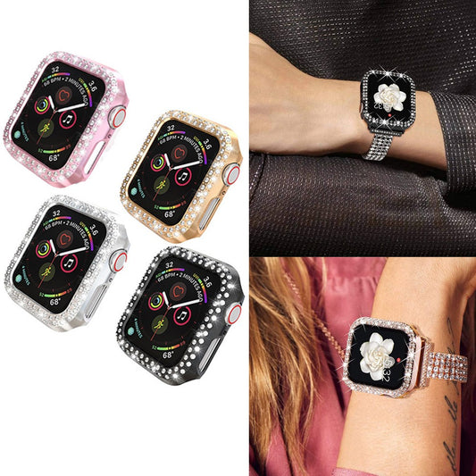 4 X Bling Rhinestone Design Watch Cases Protective Cover Watch Caps for iWatch  Compatible for Apple Watch 42mm